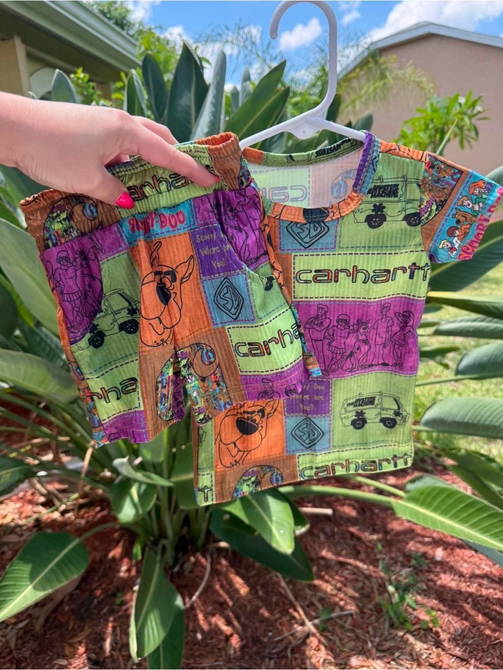 Carhartt Multicolor Patchwork Scooby-Doo Tee & Shorts Set